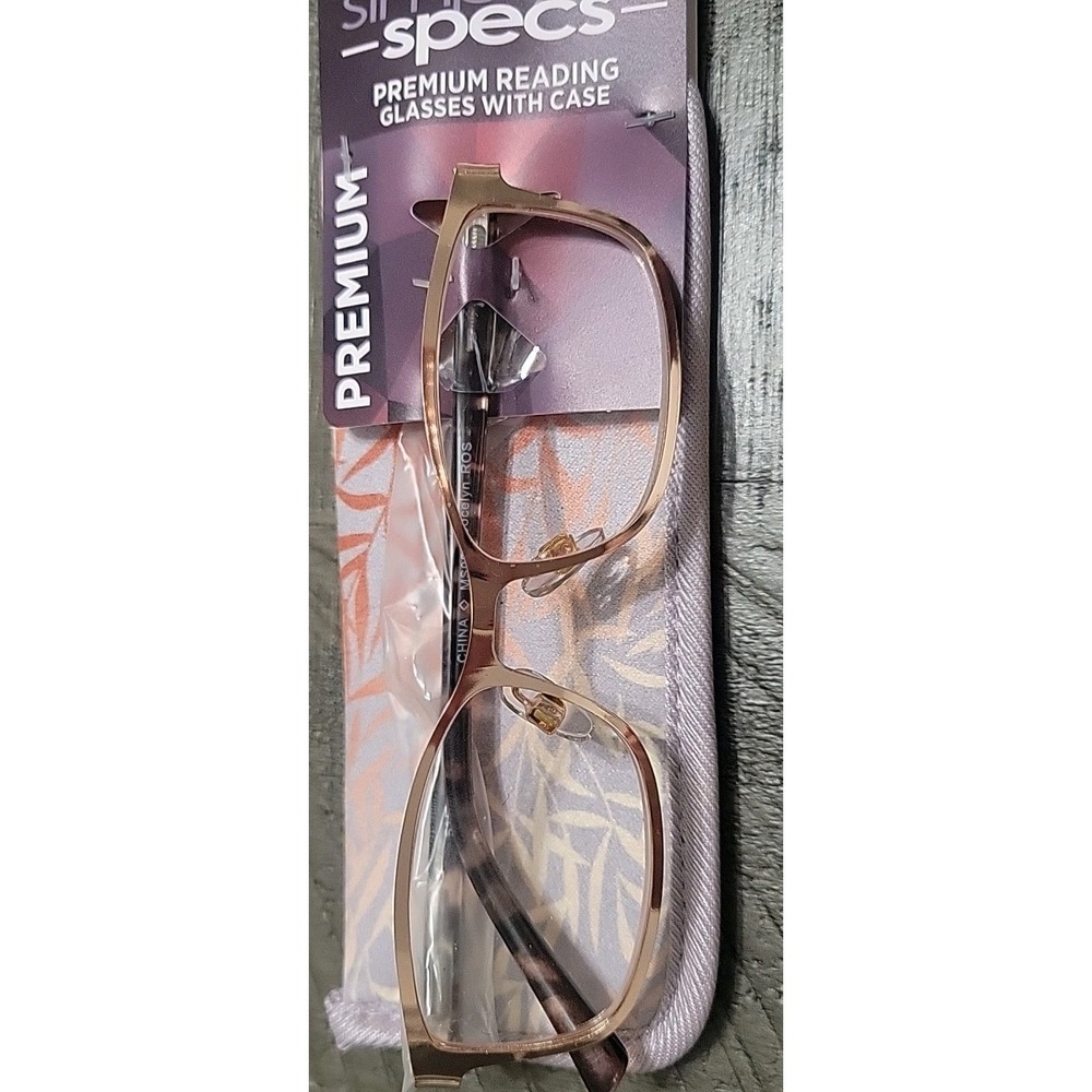 Foster Grant Rose Gold Premium Reading Glasses with Case JOCELYN ROS +1.50